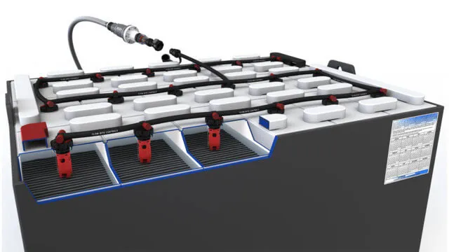 Adding water to forklift battery